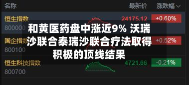 和黄医药盘中涨近9% 沃瑞沙联合泰瑞沙联合疗法取得积极的顶线结果-第3张图片