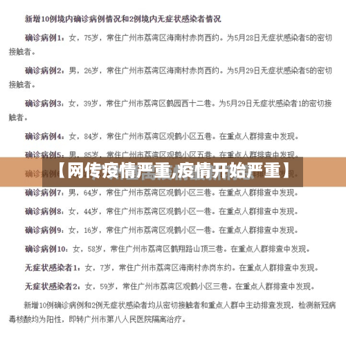 【网传疫情严重,疫情开始严重】-第2张图片